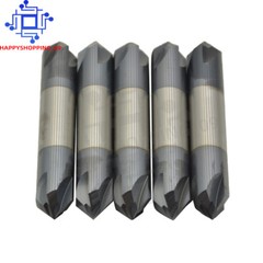 5Pcs 1/2″ 4 Flute 90 Degree Solid Carbide Chamfer Mill-Double End – AlTiN Coated