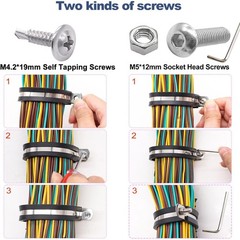 50PCS 3/8 Inch Stainless Steel Rubber Cable Clamps With Screws Pipe Hose Clips