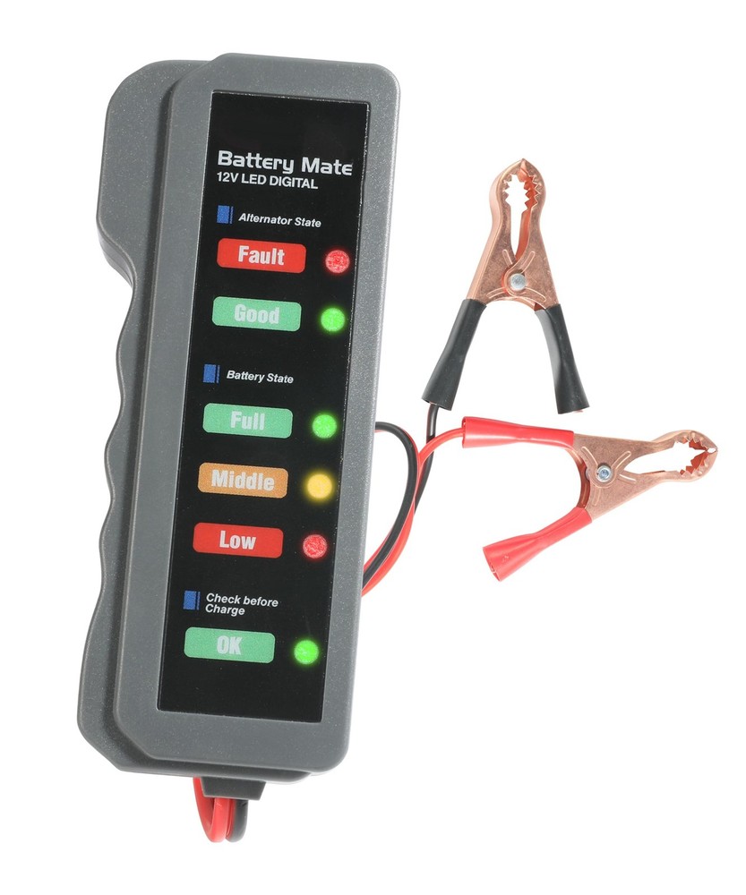 12V Car Battery Tester Automotive Battery Alternator Tester with LED Indicator