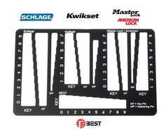 Key and Pin Decoder Measurement Card – Schlage, Best, Kwikset, Master, American