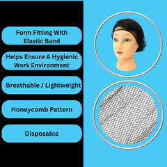 Hair Nets, Latex Free, Black, Food Service, 18 Inches, 2000 Pack