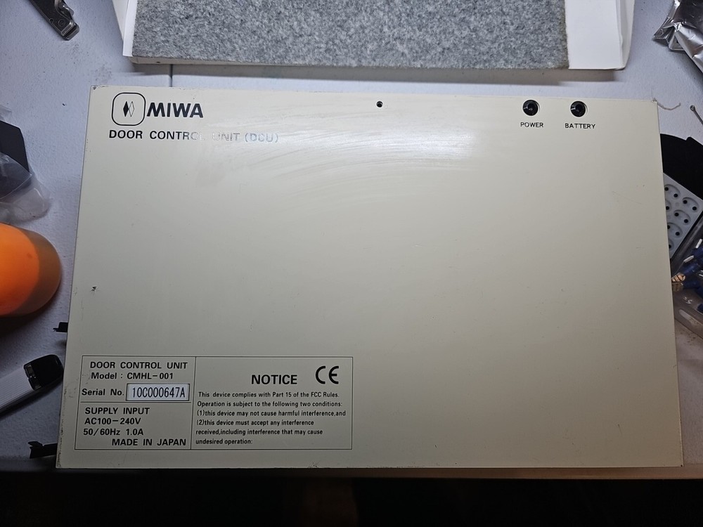 MIWA Door Control Unit (DCU) Model CMHL-001. Supply Input AC100-240v 50/60Hz. Z