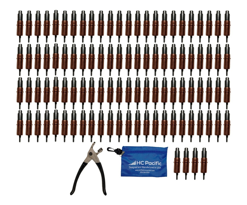 100 each CHD 1/8 Heavy Duty Clecos (Made in USA) & Pouch W/ Pliers