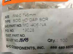 U-C Components M4 X 0.7MM X 6MM L Silver Plated SS Cap Screws, MC-406-NA