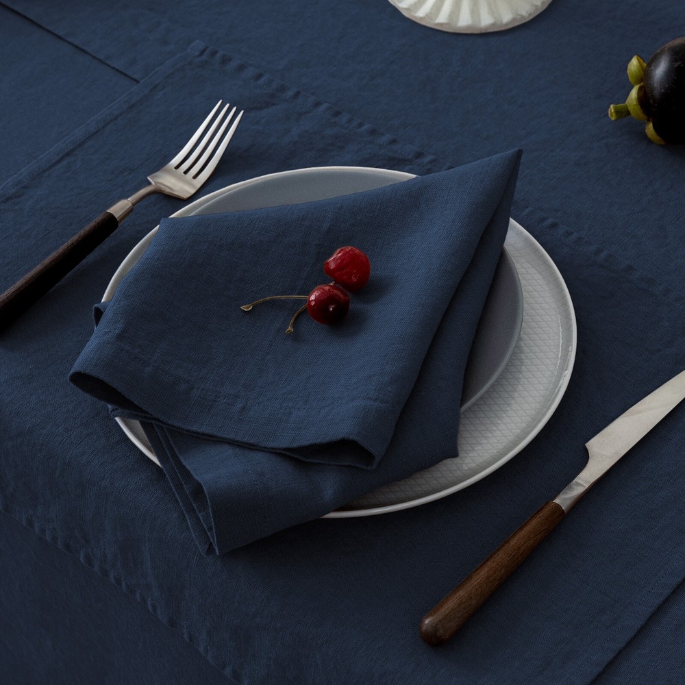 100% French Linen Napkins 20 x 20 Inch Set of 4 Stone Washed Eco-Friendly & Soft