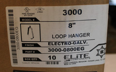 Elite 3000-0800EG – 8″ Galvanized Loop Hangers, 1/2″ Rod Size – LOT OF 10