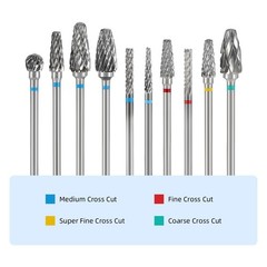 10 Pcs Dental Lab Polishing Bur Drills Tungsten Steel Carbide Burs 2.35MM