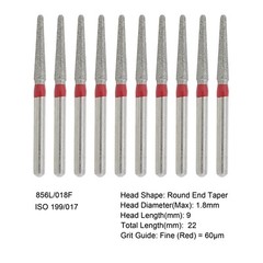 Dental Diamond Burs FG Round End Taper Pear Football Fine Coarse Grit 850 856