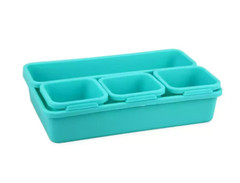 1 – Jot Mint Green 5 Piece Interlocking Plastic Desk Organizer