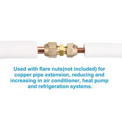 3/8 Inch Male Flare x 1/2 Inch Male Flare Connector, Brass Adapter Reducing