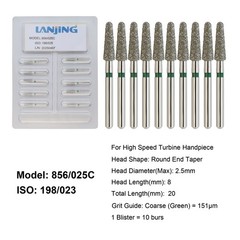 Diamond Burs Dental Round End Taper Diamond Bur FG Coarse Fine High Speed 856