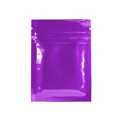Purple Silver Clear Front Mylar Zip Seal Pouch for Hard Candy Products-2.5×3.5″