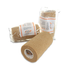 Self Adherent Cohesive Wrap Bandages Tape, Tan Color, 3 Sizes, FDA CE , EXP 6/27