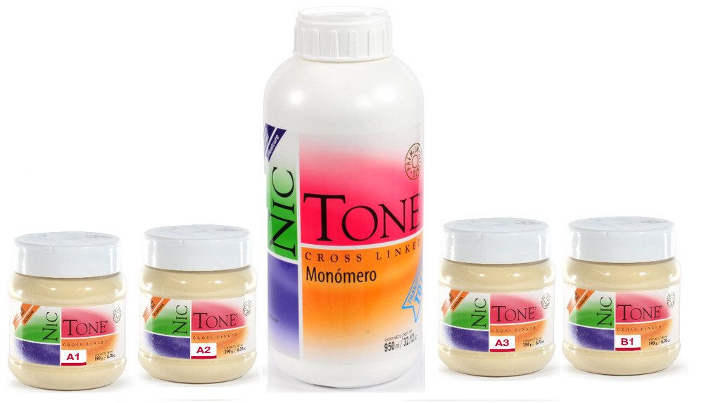 NIC TONE Autocurable Coldcure Acrylic Resin Powder All Shades AND Liquid by MDC