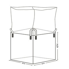10 Pack FIBC Bulk Bag, 1 One Ton Bag, 35″ L x 35″ W x 43″ H, 2200lbs SWL, Duf…
