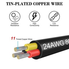 24 Gauge Wire 3 Conductor, 65.6FT 24AWG Electrical Wire, 24/3 Stranded Tinned…