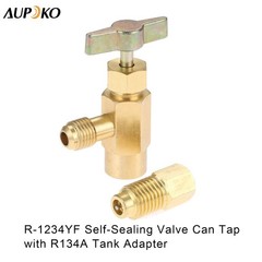 R1234YF Self-Sealing Can Tap with R134A Tank Adapter, 1/2’’ to 1/2 inches