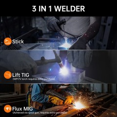 HITBOX 3-in-1 Stick Welder ARC MMA Lift TIG 200A Welding Machine Houeshold US