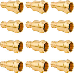 12 Pack 1/2″ Press Propress X 1/2″ PEX Adapter Crimp Fittings Brass Coupling Con