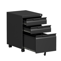 3 Drawer File Cabinet with Lock,Office Under Desk Rolling Filing Cabinet Storage