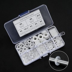 650Pcs White Nylon Flat Washer Assortment Kit M2-M10 Household Electrical