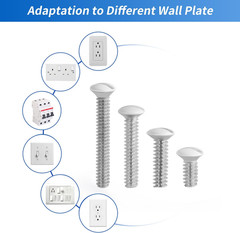 120PCS White Wall Plate Screws Kit #6-32 Outlet Switch Faceplate Fasteners Set