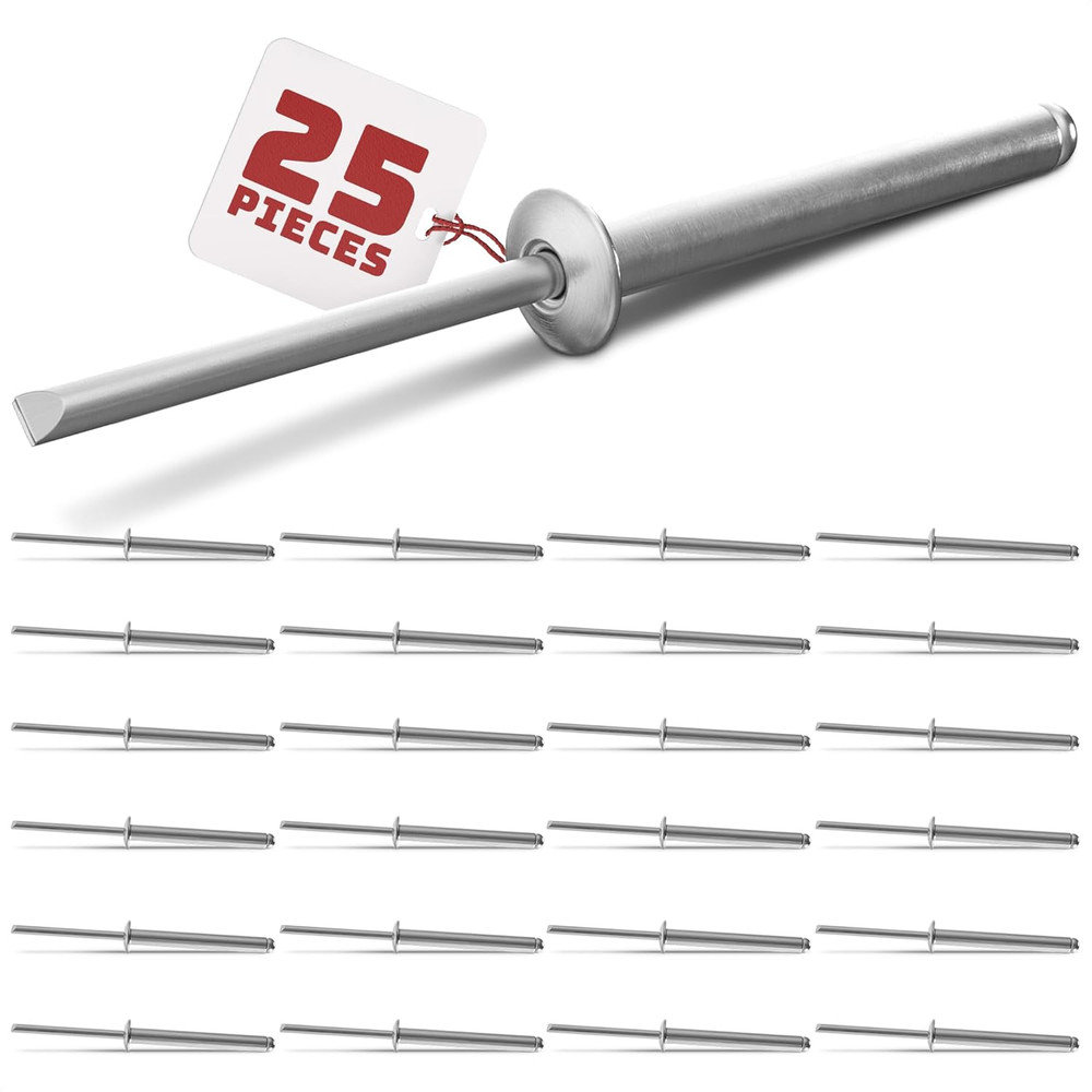 25Pcs Large Head Pop Rivets Aluminum – 3/16″ x 1-1/2″ Aluminum Dome Head Blin…