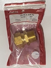 3/4 In. MIP x 7/8″ OD Compression Coupling Connector Adapter fits 3/4″ Copper