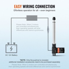 VEVOR Linear Actuator 12V 10In Heavy Duty 1320lbs/6000N 0.19″/s IP44 Protection