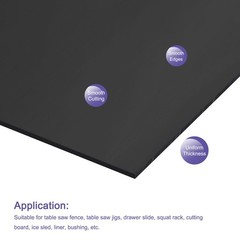 UHMW Sheet Ultra High Molecular Weight Polyethylene 12″ x 12″ x 0.08″ Black