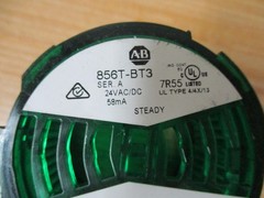 Allen Bradley 856T-BT3 Green LED Steady Stack Light 856TBT3 w/o Bulb