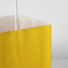 100 Pack 5.25×3.25×8.25 Inch Small Yellow Kraft Paper Bags with Handles Bulk …