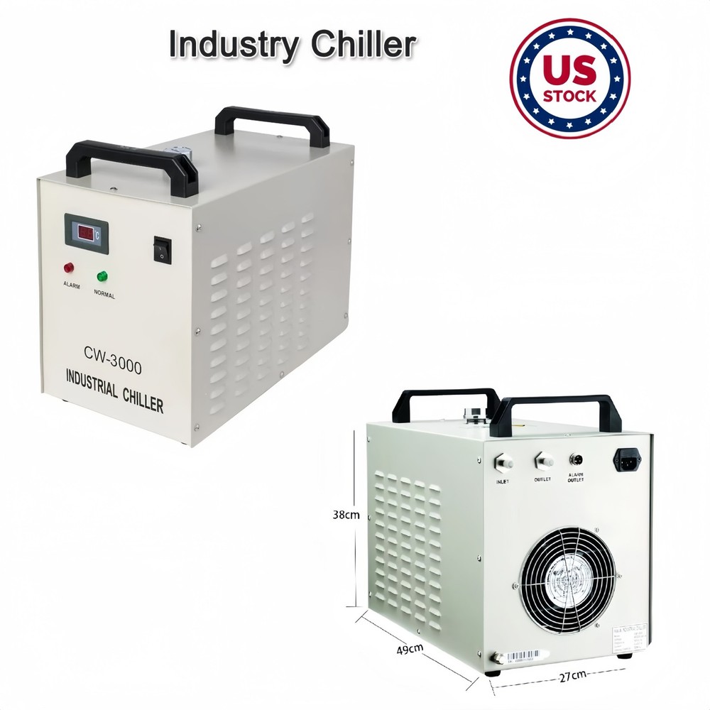 USA Laser Industrial Water Chiller CW-3000DG for CO2 Cutter Tubes Laser Engraver