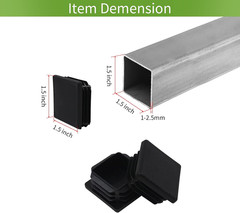 1 12 1.5 Inch Square Tube End Cap Plastic Plugs 12Pack 1 12 Inch 1.5 Inch Square