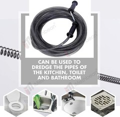 50 Ft Drain Auger Plumbing Snake Clog Cable 1/2 In.Sewer Pipe Cleaner Durable NW