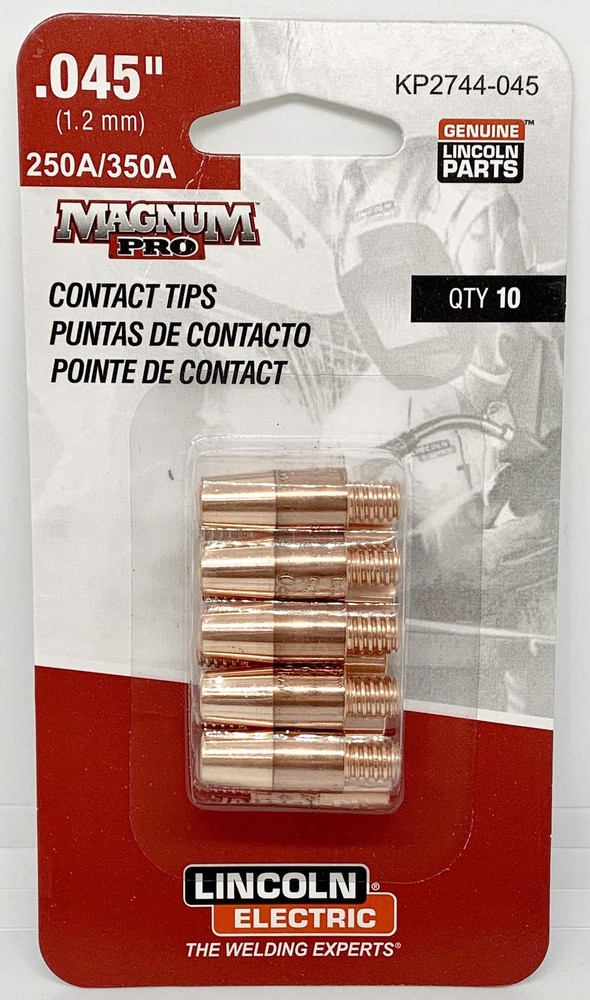 Genuine Lincoln KP2744-045 .045 Standard Magnum Pro Contact Tips – 10 Pack