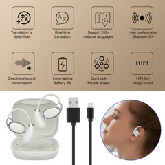 150 Language Translator Earbuds Device Wireless Bluetooth 5.4 Two-Way Translator