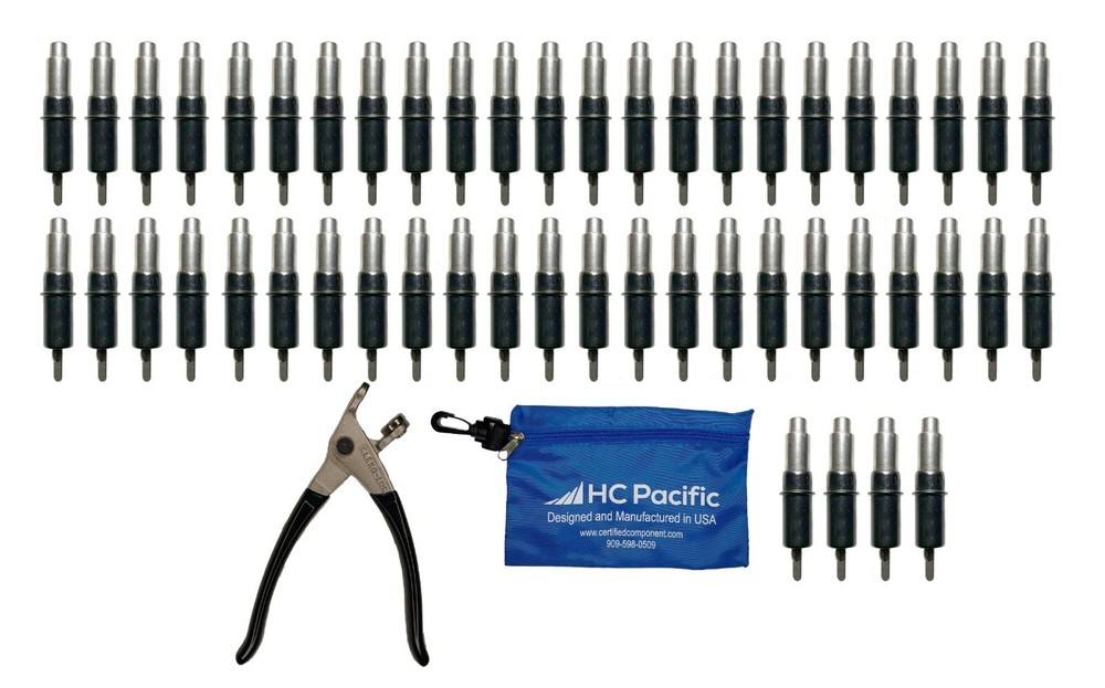 50 each CHD 5/32 Heavy Duty Clecos (Made in USA) & Pouch W/ Pliers