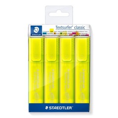 4 PCS 3641P WP4 Yellow Highlighter Textsurfer Classic Marker Pen Chisel
