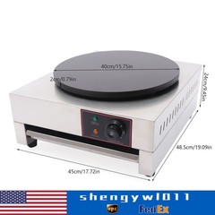 1700W 16″ Commercial Electric Crepe Maker Pancake Machine Big Hotplate Non Stick