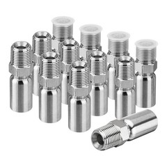 12 Pack 1/2″ NPTF Hydraulic Hose End Fittings, 3/8″ I.D. Hose x 1/2″ NPTF Male