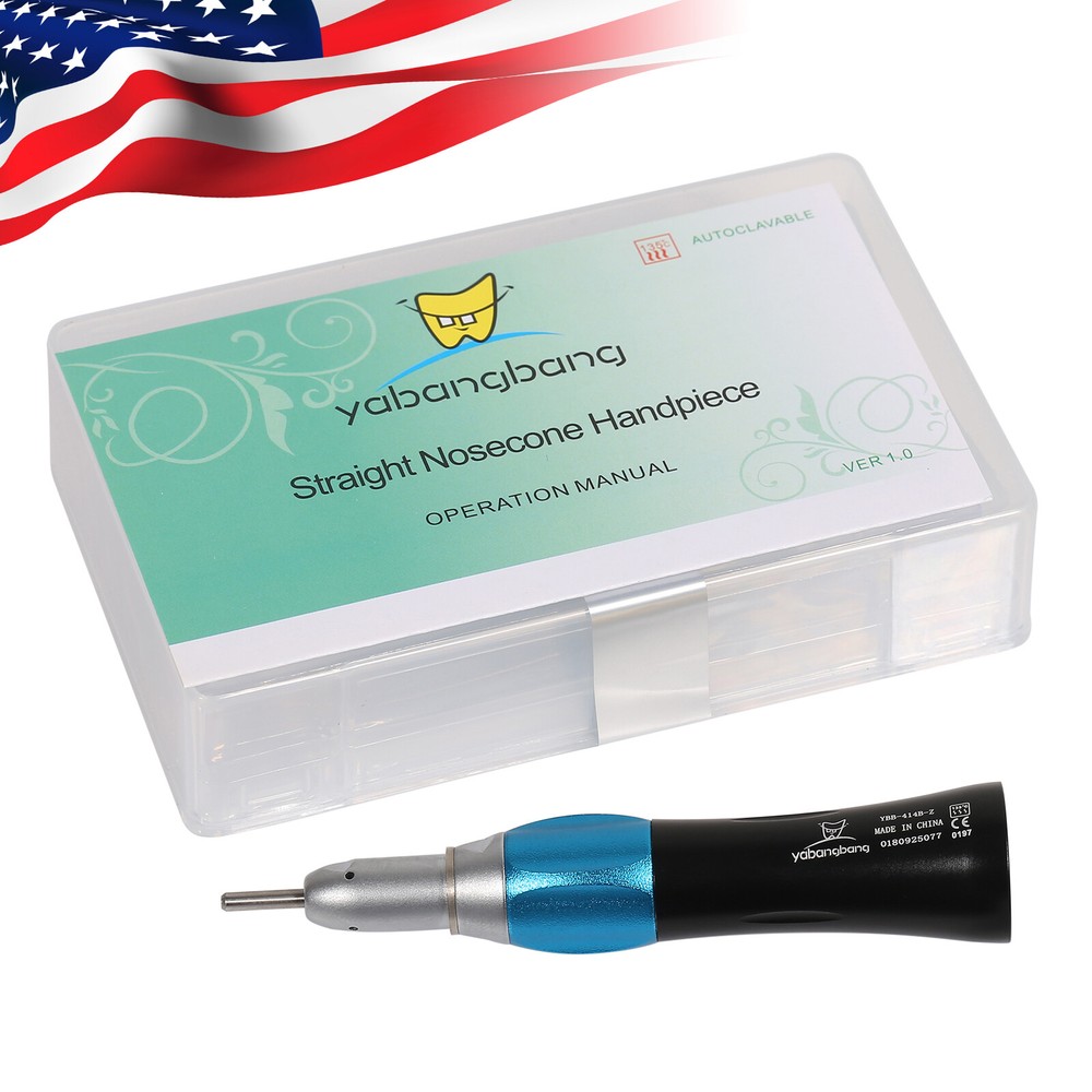 Yabangbang Dental Slow Low Speed Handpiece Straight Nosecone 1:1 E-Type CE