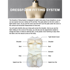 Size 10 Linen Half Body Pro Female Dress Form Mannequin with Arm & Padding Kit