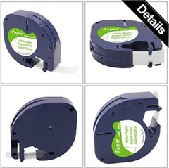 20PK DYMO LetraTag Tape Refills 91330 12mm White Paper Compatible for LT-100H XM