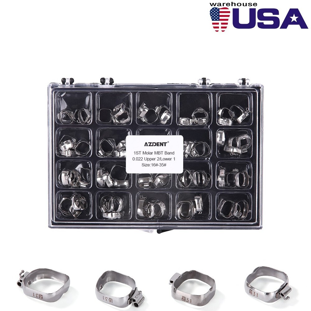 Dental Orthodontic Buccal Tubes with Molar Band MBT 022 1st 16#-35# U2L1 Metal