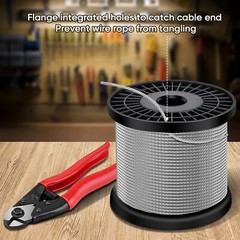 1/8″ Deck Railing Cable with Cutter, Premium Stainless Steel Wire Rope Aircraft