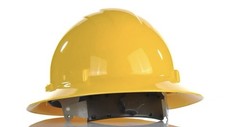 Direct Safety Full Brim Hard Hat, 4 Point Adjustable Ratchet Suspension, Class E