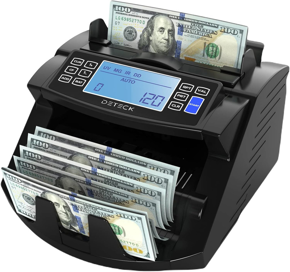 DT200 Cash Counter Machine – 4″ LCD, UV/MG/IR Detection, 1300 Bills/Min