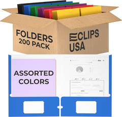 Folders with Pockets 2 Pocket Folders Bulk, Holds 100 Sheets (50 Sheets per Pock