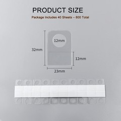 800 Pcs Hang Tabs, Self Adhesive Hang Tags, Clear Plastic Sticky Hanging Tabs, G